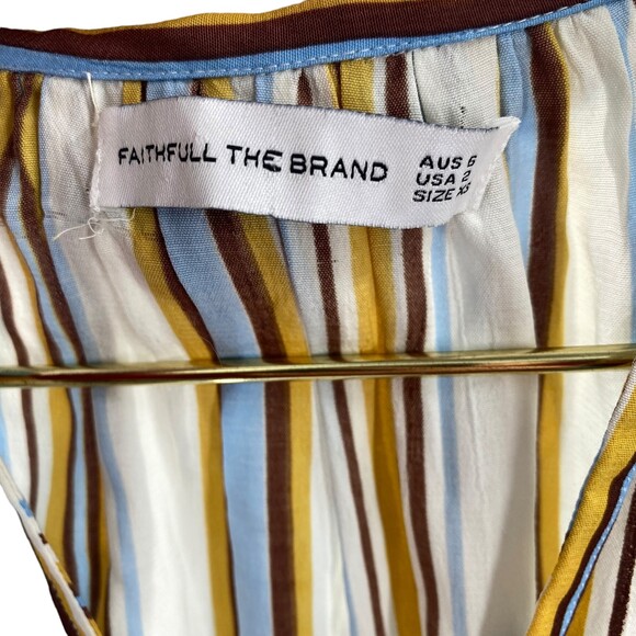 Faithful The Brand Women’s Aira Knot Shirt Retro Western Stripe‎ Coastal Cowgirl - Picture 10 of 14